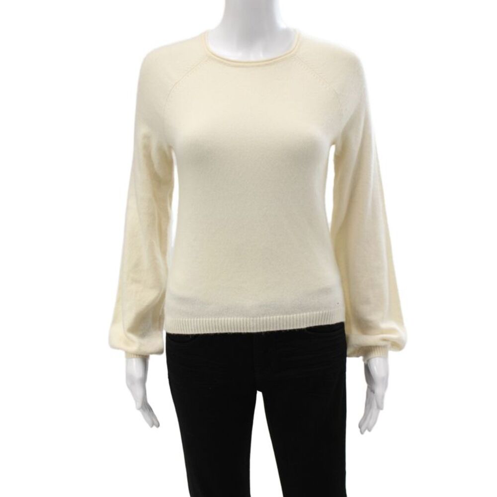 CO Women Pullover Sweater Beige Round Neck Long Sleeve Size XS